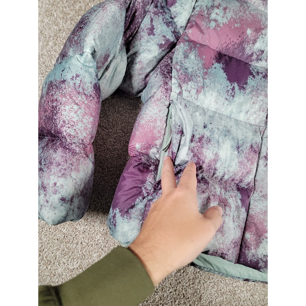 The North Face Puffer Jacket Womens Large Goose Down 700 Fill Hooded Ski Printed - Picture 7 of 16